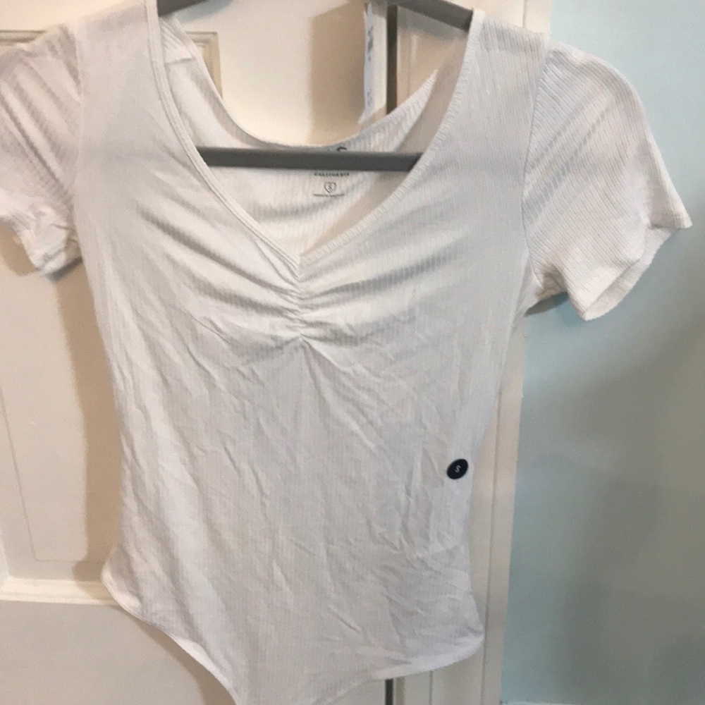 white hollister body suit
